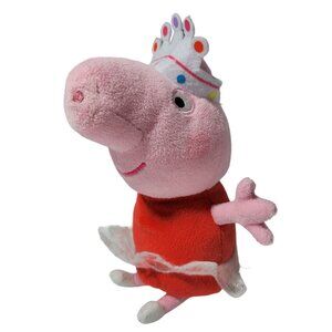 TY Peppa Pig Ballerina 8 inch Plush Crown Tutu Nick Jr Stuffed Animal Toy